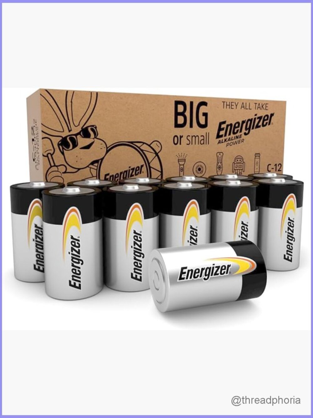 Alkaline C Batteries 12 Pack Long Lasting Power for Smoke Detectors Toys